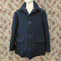 Vintage Mens 1950s 1960s Donkey Jacket Work Coat Black Wool Workwear L / XL