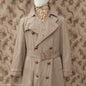 Vintage Mens 1940s 1950s Moss Bros Trench Coat Khaki Double Breasted Raincoat Mac L