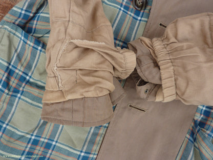 Vintage Mens 1940s 1950s Moss Bros Trench Coat Khaki Double Breasted Raincoat Mac L
