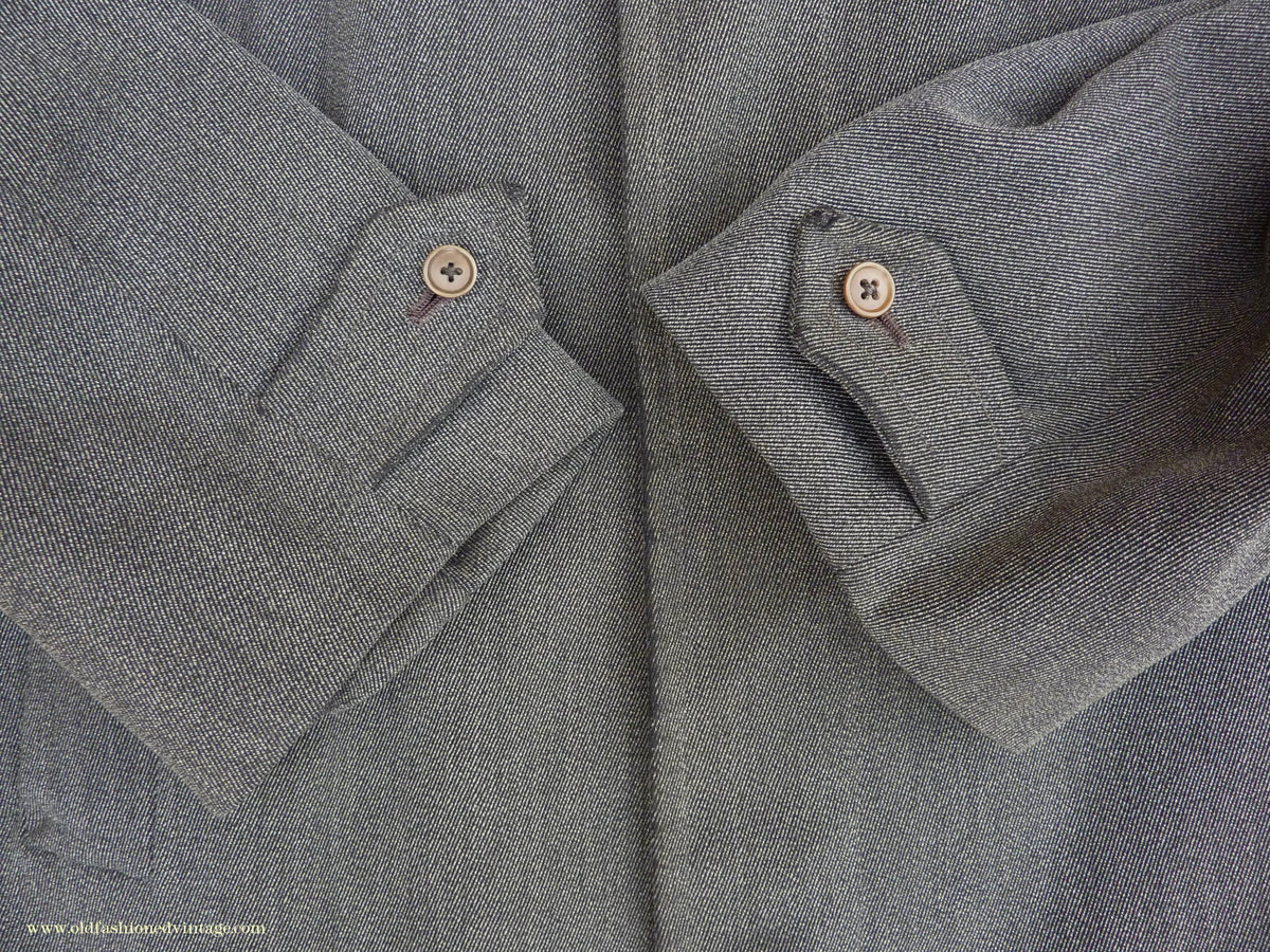 Vintage Mens 1930s 1940s Burberrys Single Breasted Raglan Raincoat Mac Coat Grey Salt & Pepper M 40"