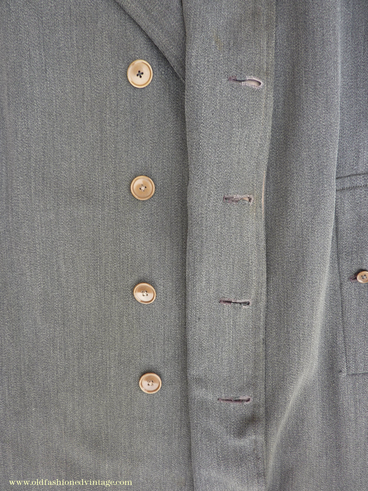 Vintage Mens 1930s 1940s Burberrys Single Breasted Raglan Raincoat Mac Coat Grey Salt & Pepper M 40"