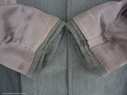 Vintage Mens 1930s 1940s Burberrys Single Breasted Raglan Raincoat Mac Coat Grey Salt & Pepper M 40"