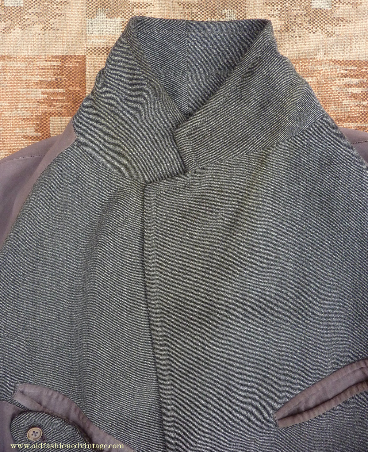 Vintage Mens 1930s 1940s Burberrys Single Breasted Raglan Raincoat Mac Coat Grey Salt & Pepper M 40"