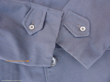Vintage Mens 1950s Hornes Trenchcoat Navy Blue Gabardine Double Breasted Raincoat Mac 42"