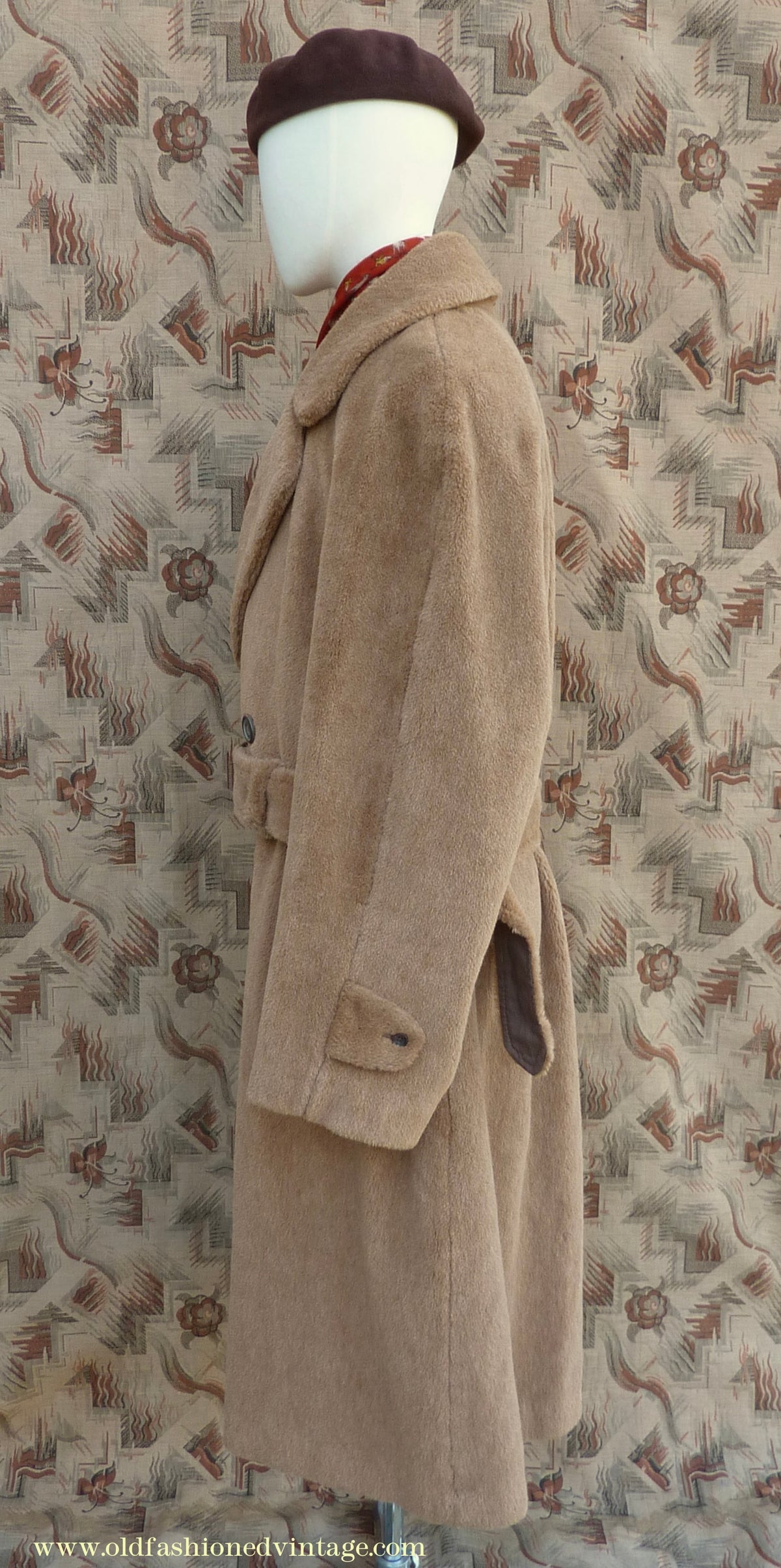 Vintage Mens 1980s 1940s Style Daks Simpson Piccadilly Teddy Bear Coat Golden Brown Faux Fur L