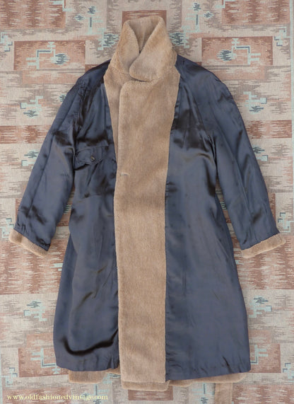 Vintage Mens 1980s 1940s Style Daks Simpson Piccadilly Teddy Bear Coat Golden Brown Faux Fur L