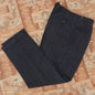 Vintage Mens 1950s Trousers Charcoal Grey Herringbone Striped Wool Pants 40" L