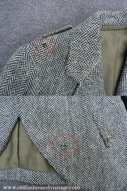 Vintage Boys Edwardian 1920s Argyll Kilt Jacket & Waistcoat Grey Herringbone Tweed Wool