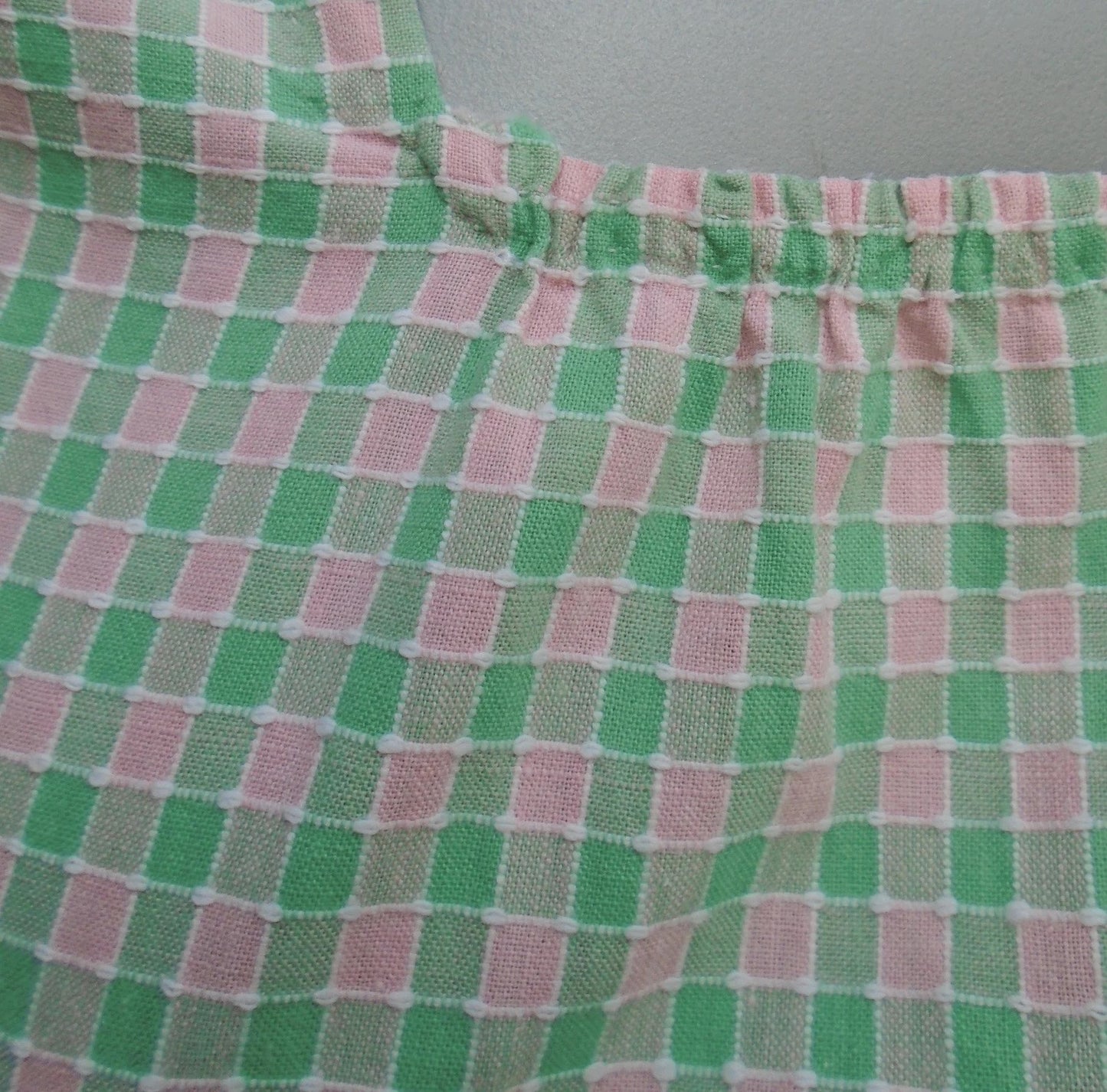 Vintage 1940s Pinafore Sun Dress Checked Cotton Sleeveless Novelty Pockets UK XS