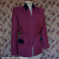 Vintage 1940s Jacket Red Blue Striped Velvet Collar UK S/M